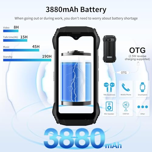 Blackview N6000(2024) Mini Outdoor Handy Ohne Vertrag, 16GB+256GB Helio G99 Outdoor Smartphone...