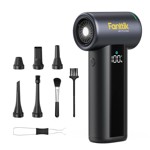 Fanttik B11 Pro Max Electric Air Duster, 150000RPM Brushless Motor, Compressed Air Duster, 100 Gears Adjustable, One-tap Booster, 28.08Wh Rechargeable Battery, Electric Duster for PC, Car, House