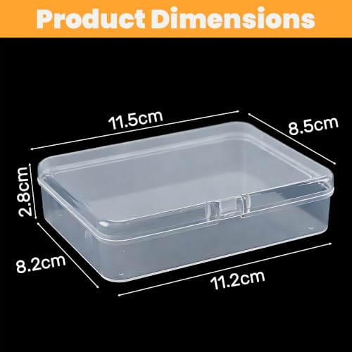 MHwan Aufbewahrungsbox mit Deckel Klein, 8 Stück Stapelbare Aufbewahrungsboxen Klein, Robust und Langlebig, BPA-Frei, für Kleinteile, Handgefertigte Perlen, Knöpfe, Nadeln, Pillen (11,2x8,2x2,8cm)