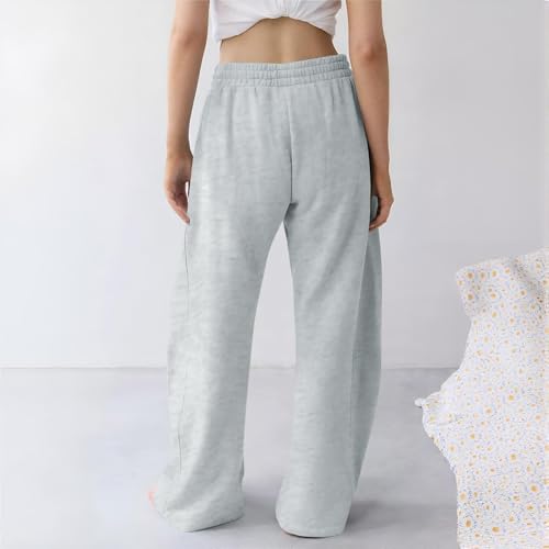 Barrel Sweatpants Women Baggy Wide Leg Oversized Low Rise Interior Drawstring Lounge Sweatpant with Pockets4