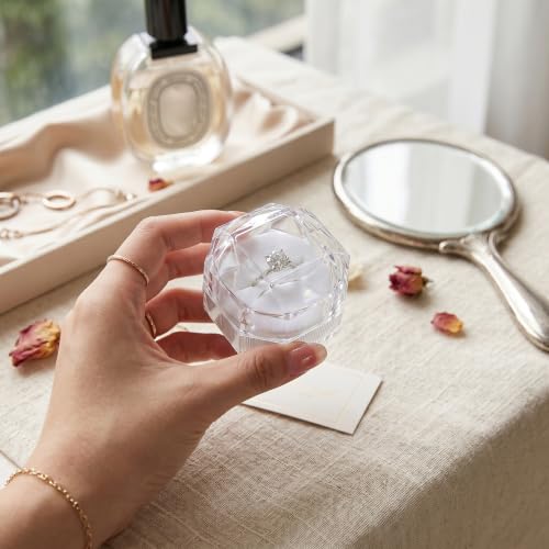 Boîtes à bagues acrylique transparent étuis rangement bijoux