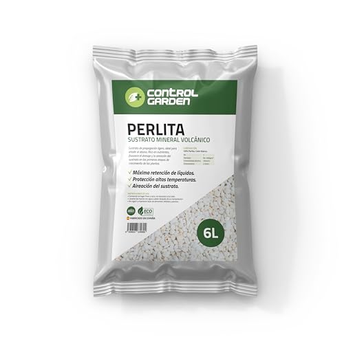 Control Garden Perlita 6L | Tierra para Plantas y Cultivos Interior y Exterior | Sustrato Natural para Semillas | Fabricado en España