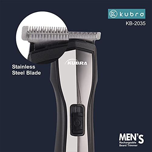 Image of Kubra KB-2035 USB Charging Rechargeable 40 minutes runtime Professional Hair Clipper for Beard and Hair Trimmer (Black)