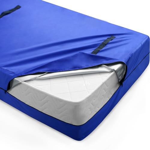 King Mattress Bag for Storage with Waterproof King Size Cover and Heavy Duty Handles, Double Zippers, Reusable Mattress Protector for House Moving and Travel -  Magik & Kover
