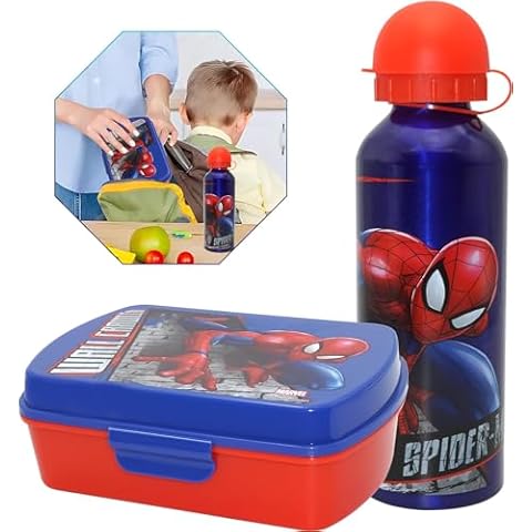 HOVUK Spiderman Lunch Set with Water Bottle Cover