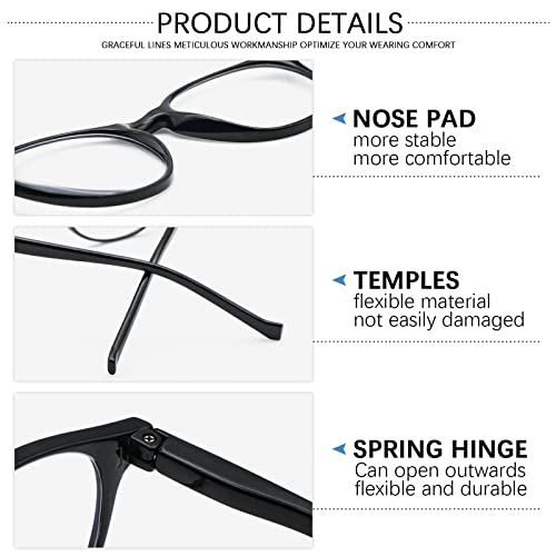 Image of 5-Pack Reading Glasses Blue Light Blocking, Fashion Round Computer Readers Women Men Clear Lens Anti UV /Glare (5 Mix Color, 3.00)