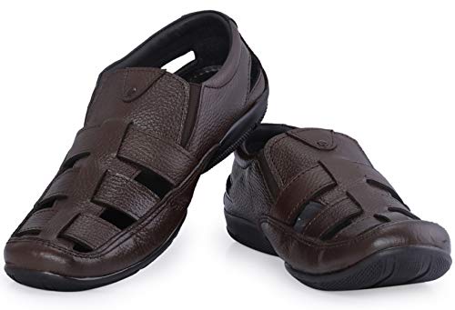 Image of Lazard Khadim's Men Brown Casual Slip-On Sandal - UK 7