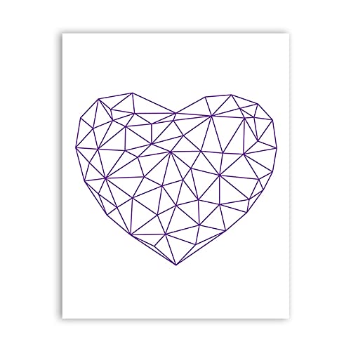 Toile peinture abstraite de coeur géométrique 70x100cm design polygonal moderne sans cadre