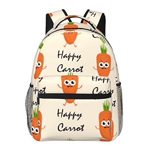 Sac d'école grande capacité Happy carrot pour soulager le dos et charger le téléphone