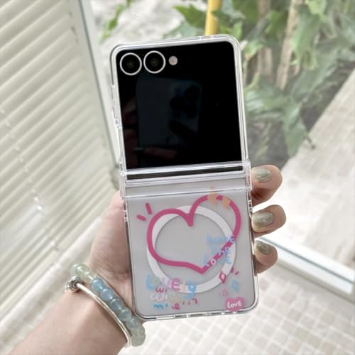 Coque Galaxy Z Flip7 antichoc avec anneau magnétique et cordon chaîne design