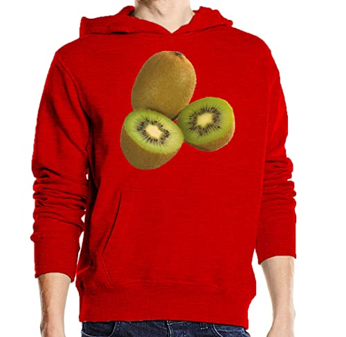Sweat à capuche kiwi rouge idéal pour vos séances de sport et moments de détente