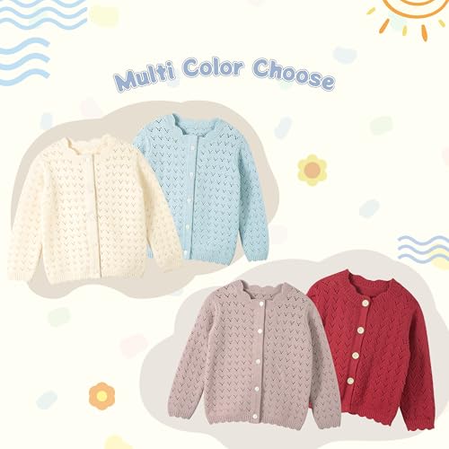 Miipat Baby Mädchen Strickjacke - Weiche Baumwolljacke Mit Knöpfen
