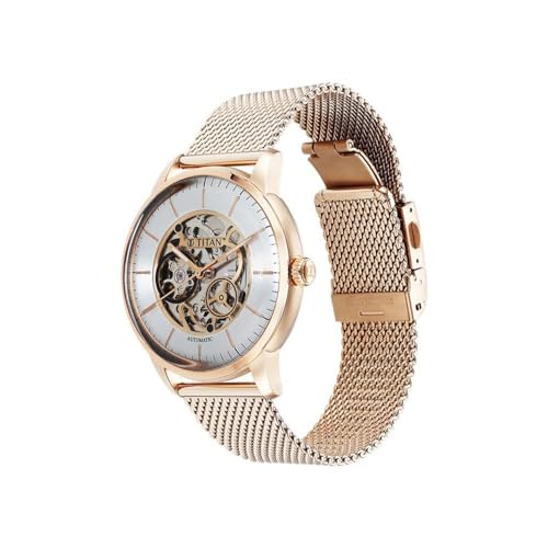 Titan Mechanical Silver Dial Stainless Steel Strap Analog Watch for Men-NS90110WM01 - Image 2