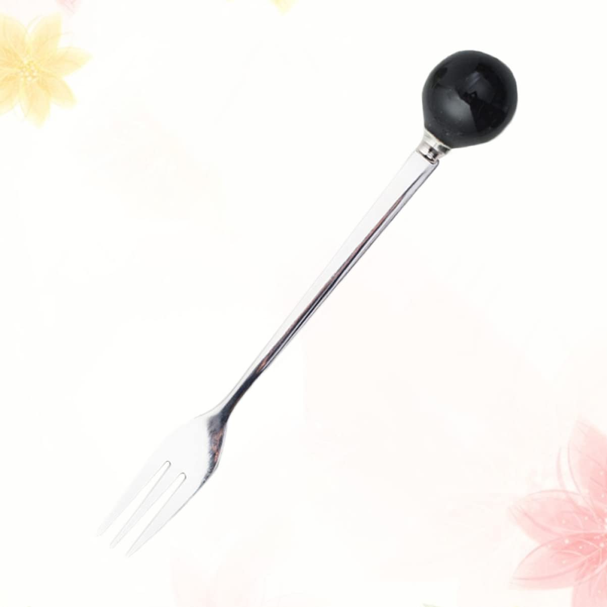 ABOOFAN 3 Set Mini Forchetta Per Torta Dessert Manico in Ceramica Acciaio Inossidabile Posate Creative Set Di Stoviglie Per La Casa 6 Pezzi * 3