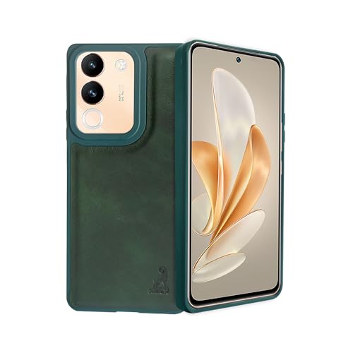 Image of AIBEX Shield Back Cover Case Compatible with Vivo V29e 5G Back Cover | Flexible Vegan Leather | Full Camera Protection | Raised Edges | Super Soft-Touch | Bumper Case