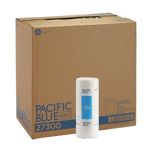 Pacific Blue Select 2-Ply Perforated Roll Paper Towels by Georgia-Pacific Pro, 100 Sheets Per Roll, 30 Rolls Per Case,white - 27300