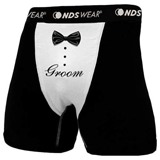 NDS Wear Tuxedo Groom Mens Boxer Brief Underwear - Large