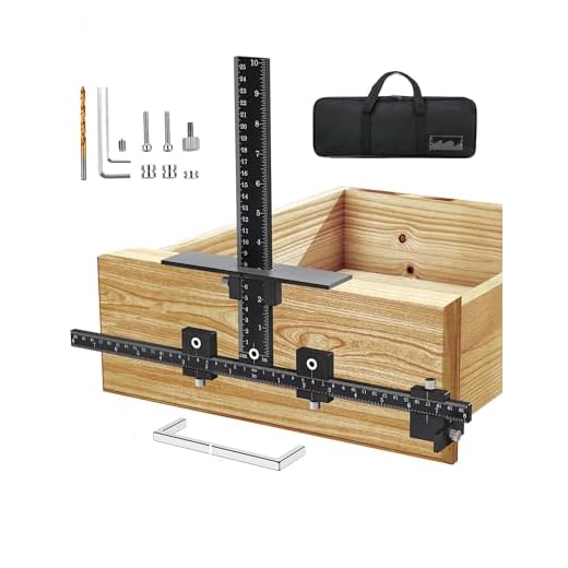 Neitra Cabinet Hardware Jig, Adjustable Drill Guide for Accurate Installation of Door and Drawer Front Handles and Knobs Punch Locator Wood Drilling Doweling Templates Jig Tool