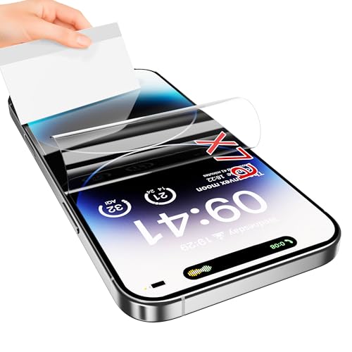 JUVENPROTO 3er-Pack TPU Displayschutzfolie, Entsperren per Fingerabdruck, HD, kratzfest, blasenfrei, ultradünn, einfache Installation