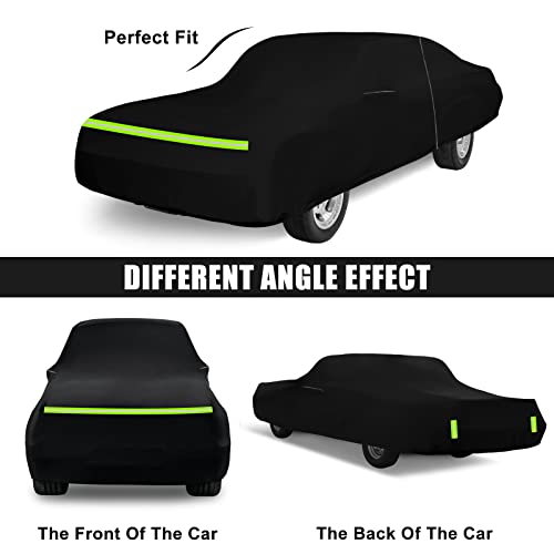 Image of Waterproof Car Cover Compatible with Chevrolet II Nova /Nova SS 350 /350 SC 1962-1974 Sedan /Coupe 210T All Weather Classic Car Covers with Zipper Door for Snow Rain Protection