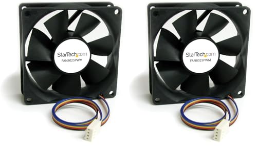 Image of StarTech.com 80x25mm Computer Case Fan with PWM - Pulse Width Modulation Connector - Computer Cooling Fan - 80mm Fan - pwm Fan (FAN8025PWM) Black (Pack of 2)