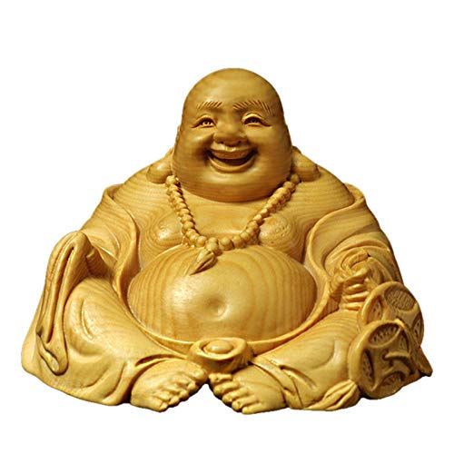Statue Maitreya figurine bois sculpté idée cadeau crémaillère