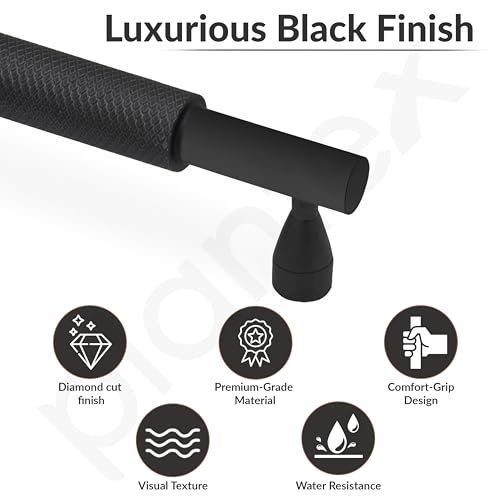 Image of Plantex Cabinet Handle /Kitchen Cabinet Door Handle /Wardrobe /160 mm Cupboard Handle /Door Pull-Push Handle for Home /Office - Pack of 2 (Black)