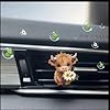 2x Highland Cow Car Air Freshener Cute Acrylic Vent Clip with Floral Design Interior Decor Charm Decoration Cute Accessories for Women Girls #1