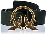 Pinko; Belt Pinko Love Berry Simply H4 Belt Tornillo Cinturón, X67q_Verde Pastura-Antique Gold, L para Mujer