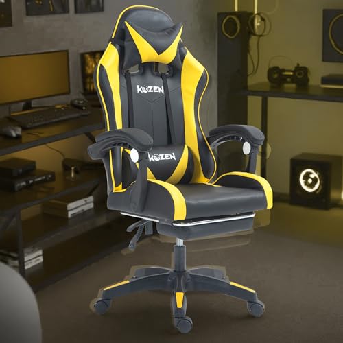 KOZEN Gaming Chair with Retractable Padded Footrest, 135 Recliner Chair | Ergonomic Chair with Premium PVC Fabric, Computer Chair with Adjustable... - Image 2