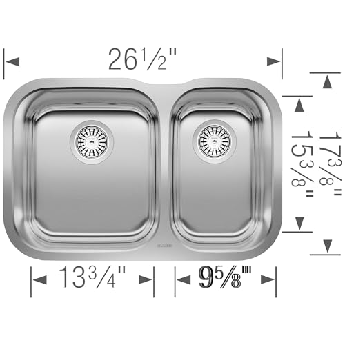 BLANCO 400006 Essential 27" 70/30 Double Bowl Undermount Stainless Steel Kitchen Sink by Blanco - Image 3