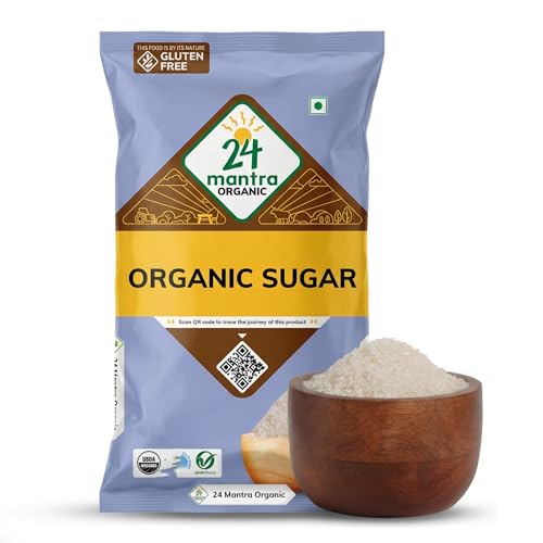 Image of 24 Mantra Organic Brown Sugar 1 Kg | Organically Processed from Freshly Squeezed Sugarcane, 100% Organic & 0% Chemicals | Certified Organic & Naturally Gluten Free