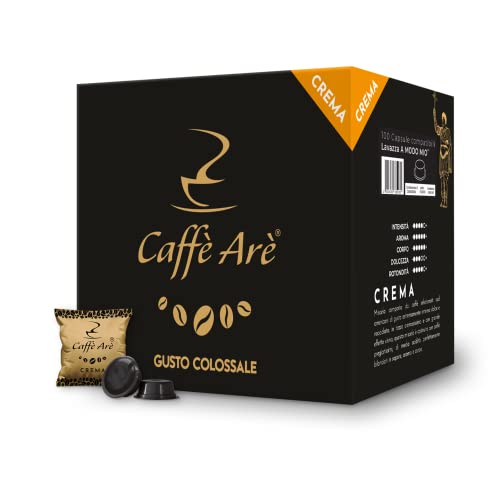 Caffè Arè, Miscela Crema - 100 Capsule, Compatibile Lavazza A Modo Mio