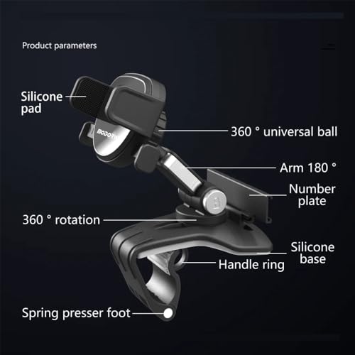 Image of Modorwy Adjustable Universal Car Dashboard Wind Screen Mount Mobile Phone Holder for Car Easy to Pickup and Place - 360 Horizontal and Vertical Rotation - Suitable for Mobile Phones 4.0-7 inches