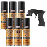 LAUCO Truck Bed Coating Black Aerosol Spray, Pack of 6, 15oz, Textured Non, Skid Finish, Scratch and Rust Protection for All Truck Beds, Tailgates, Bed Rails