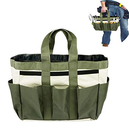 Garden Tool Bag,Oxford Cloth Garden Tote Garden Tool Storage Box Home Lawn Yard Flower Shovel Bag with 8 Pockets and Handles Organizer Tool Bag