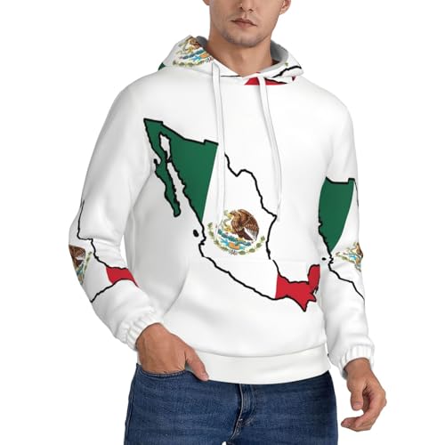 Sweat à capuche homme imprimé Mexique en polyester durable