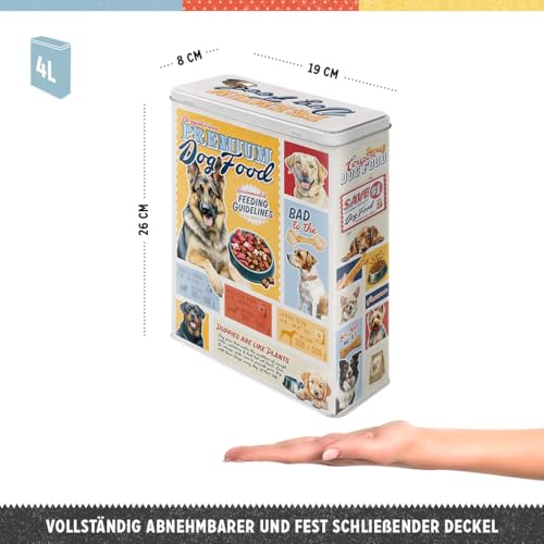 Nostalgic-Art Retro Vorratsdose XL, 4 l, Premium Dog Food – Geschenk-Idee für Hunde-Besitzer, Aufbewahrungsbox für Trockenfutter, Vintage Design