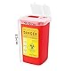 SUPVOX Spritzen Eimer Sharps Container Box Abfalleimer Nadelentsorgungsbehälter mit Deckel für Tattoo Medical (Rot)