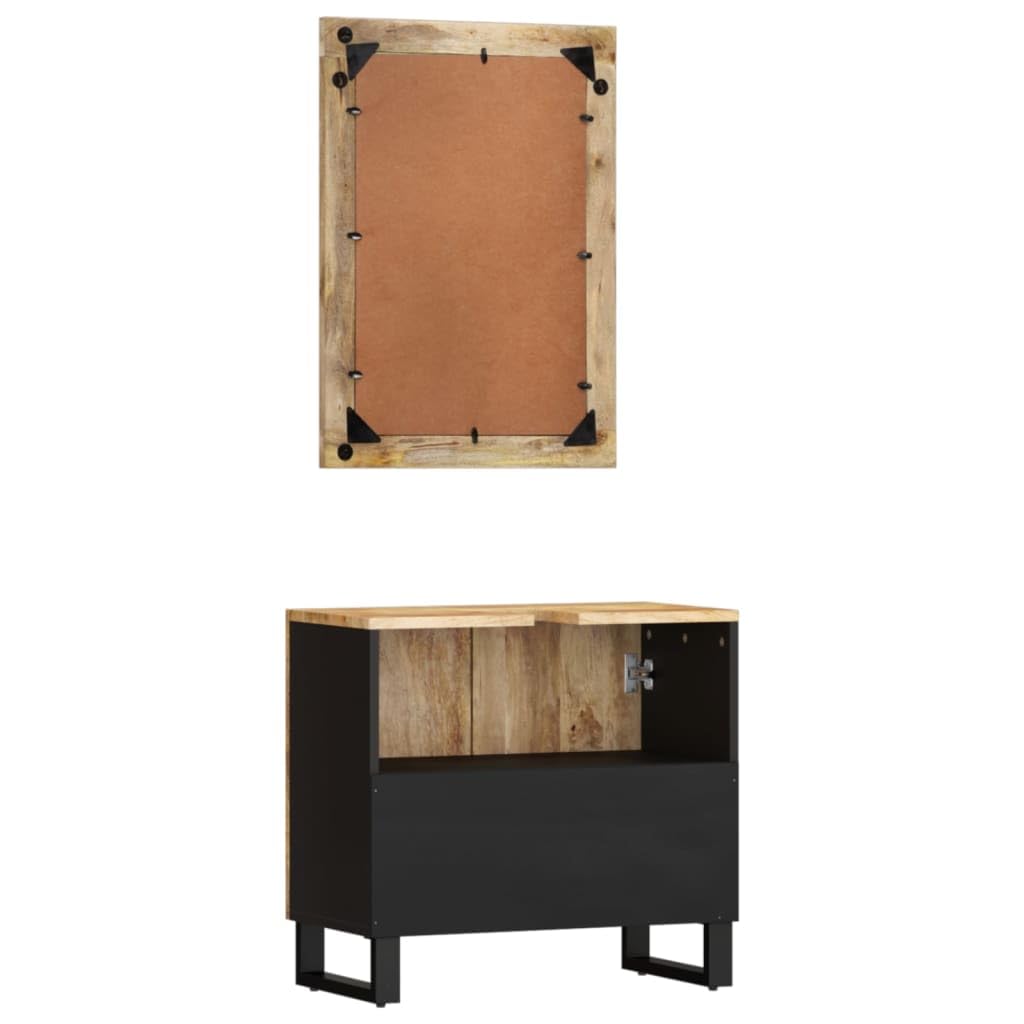 Conjunto de Muebles de baño 2 Piezas Madera Maciza de Mango, Muebles para Baño, Muebles para Lavabo, Armario Baño - 3200633