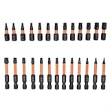 Yuanpgky 26-teiliges Torx-Schraubendreher-Bit-Set mit magnetischem 1/4-Zoll-Sechskantschaft, T7 bis T40 Sternkopf-Sicherheits-Bits in 25 mm und 50 mm Längen für Geräte-Reparatur und Heimwerker