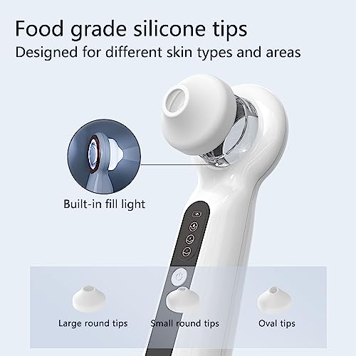 Blackhead Remover with Magnifier, Visible Vacuum Facial Pore Cleanser Sucker Acne Remover 3 Speed & 3 Suction Tips - Image 4