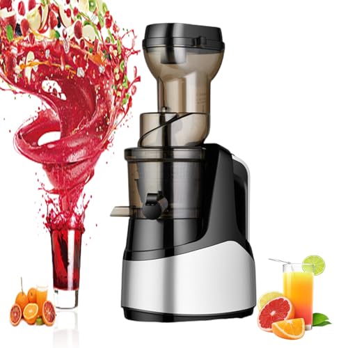 150w Exprimidor de Frutas y Verduras con Función Inversa/Cepillo y Motor Silencioso Exprimidor de Prensa en Frío Haz Zumo Fresco y Saludable,Grey