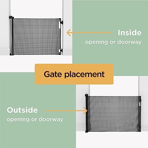 Hakuna Pets Portão retrátil para cães à prova de patas, 93 cm de altura se estende até 180 cm de lar