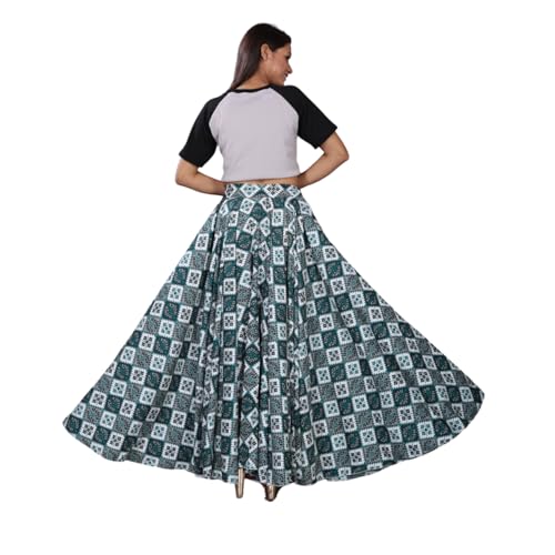Image of JYESHTA Women's American Crepe Flared A Line Stitched Long Skirt with 12 Mtr Flare 40 in Height | Skirts for Women Long Length | Long Skirts for Girls