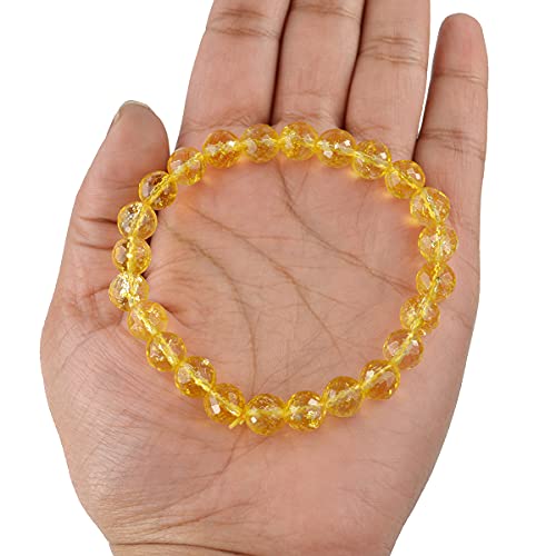 Image of Reiki Crystal Products Certified Natural Crystal Stone 8 mm Faceted /Diamond Cut Beads Bracelet for Men & Women | Reiki Charged Gemstone Bracelet | Multiple Crystal Variants Available