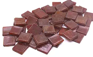 Sai Mosaic Art Coral Mahogany Red HK147 Glass Mosaic 15x15mm Tiles 100 gm Pack