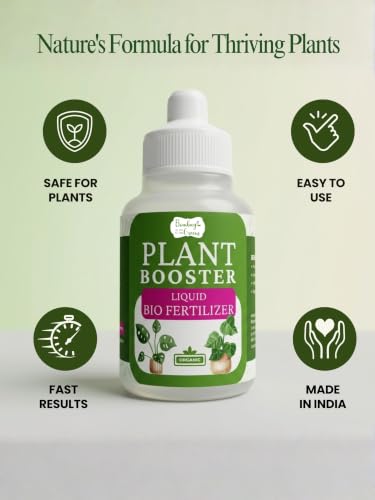 Image of Bombay Greens Organic Plant Booster Liquid Bio Food for Plants | Natural Plant Growth Booster for Indoor & Outdoor Plants, Home Garden, Flowering & Vegetable Plants - 50ml, Pack of 2
