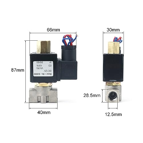 Válvula solenoide acero inoxidable normalmente abierta 12V de 2 vías para aceite DN8 3