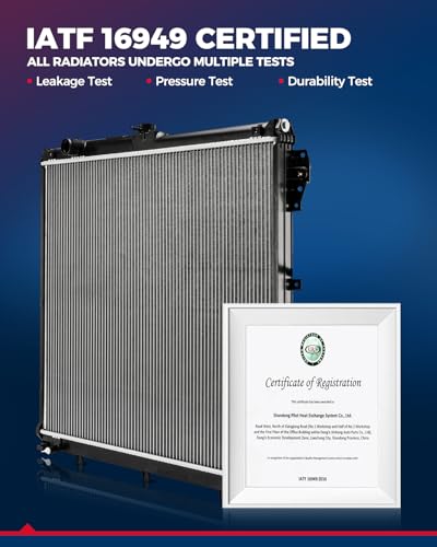 Image of KAX CU951 Radiator Replacement, Compatible with 1982-1992 Camaro, Firebird, 1989-1990 P30 /P3500 5.7L, 1989 P20, P2500, (w /o Engine Oil Cooler; w /o Air Conditioning; with 26.25 inch Between Tank)